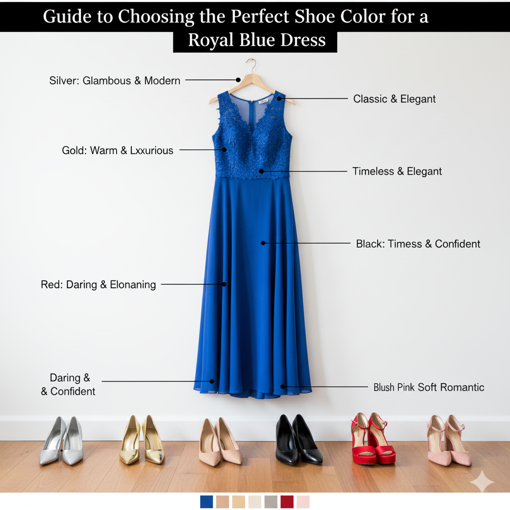 Perfect Shoe Color for a Royal Blue Dress